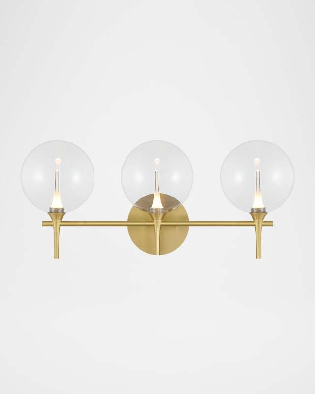 Lissa 24" 3-Light LED Vanity Light, Gold/Clear